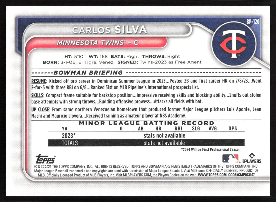 2024 Bowman #BP-120 Carlos Silva Base