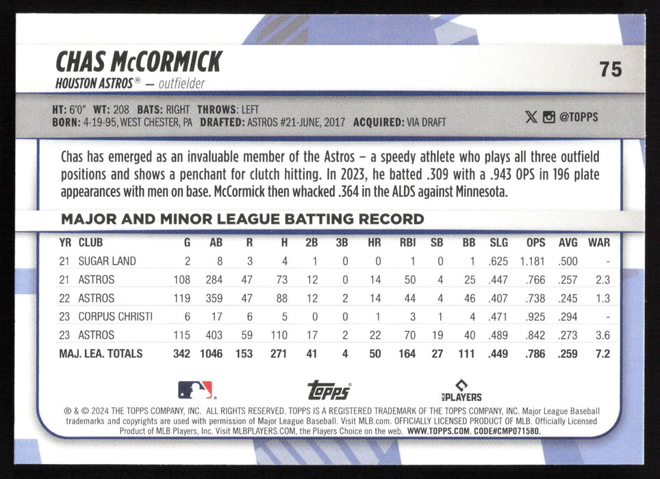 2024 Topps Big League #75 Chas McCormick