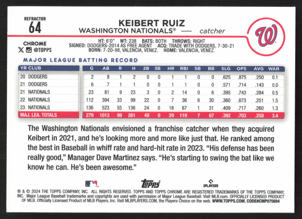 2024 Topps Chrome #64 Keibert Ruiz Refractor