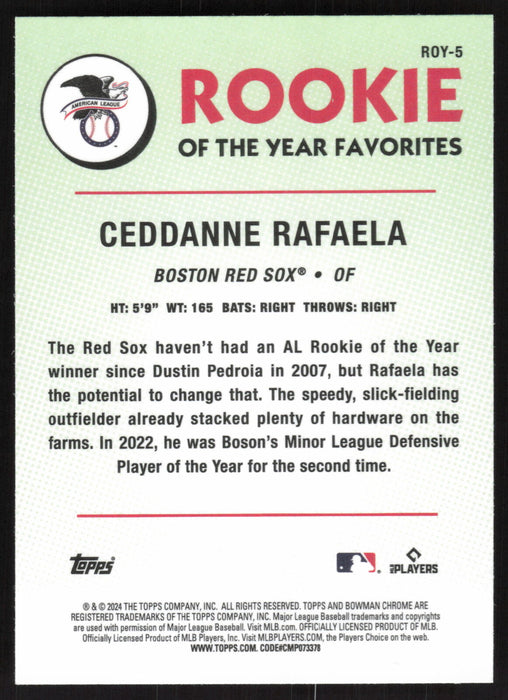 2024 Bowman #ROY-5 Ceddanne Rafaela Rookie of the Year Favorites Chrome Mojo