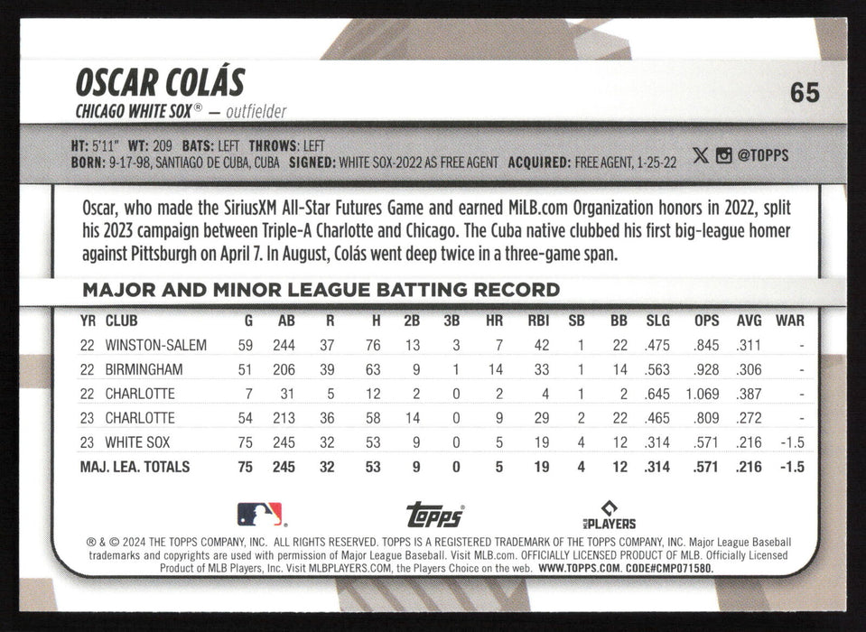 2024 Topps Big League #65 Oscar Colás