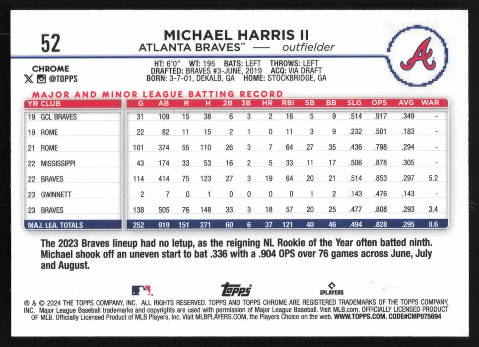 2024 Topps Chrome #52 Michael Harris II