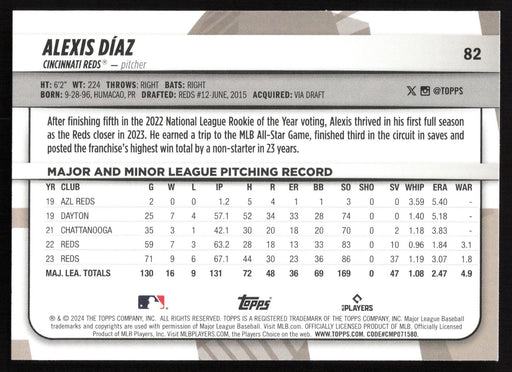 2024 Topps Big League #82 Alexis Díaz