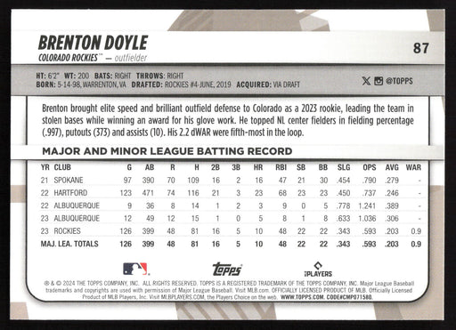 2024 Topps Big League #87 Brenton Doyle