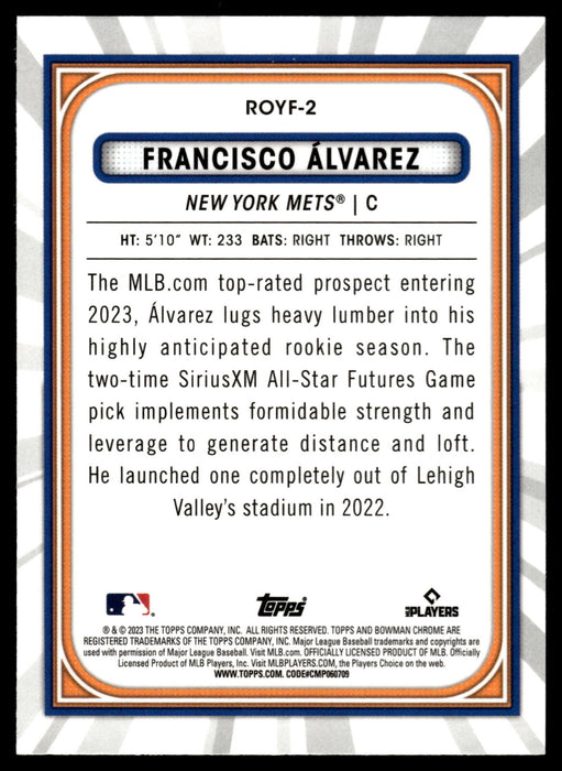 2023 Bowman #ROYF-2 Francisco Alvarez Rookie of the Year Favorites