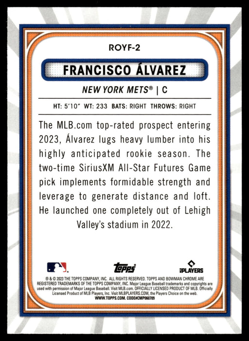 2023 Bowman #ROYF-2 Francisco Alvarez Rookie of the Year Favorites