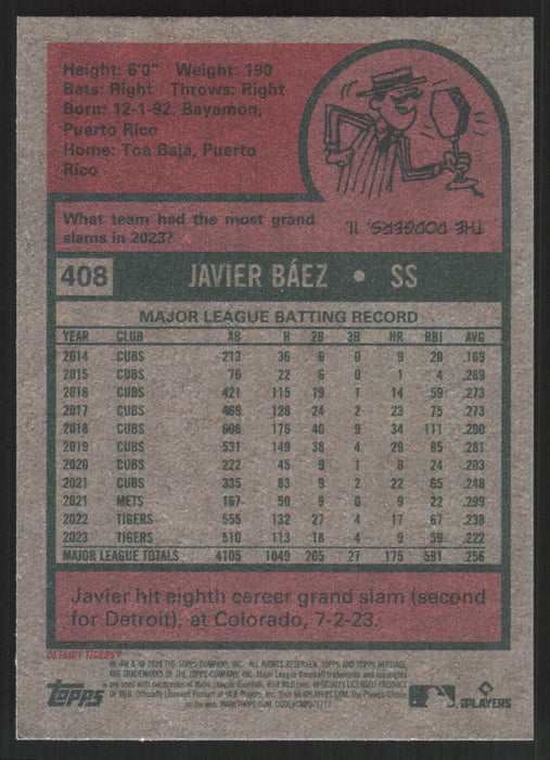 2024 Topps Heritage #408 Javier Báez