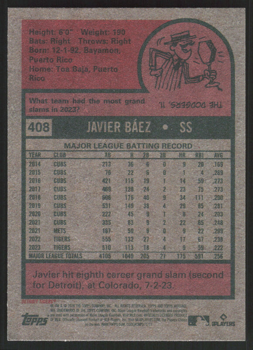 2024 Topps Heritage #408 Javier Báez