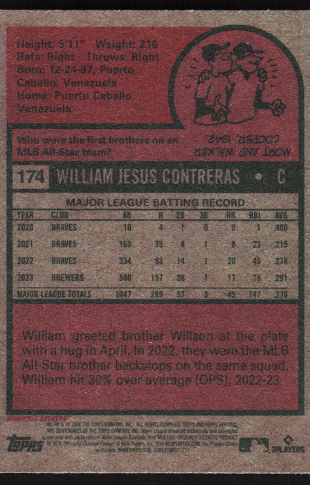 2024 Topps Heritage #174 William Contreras Base