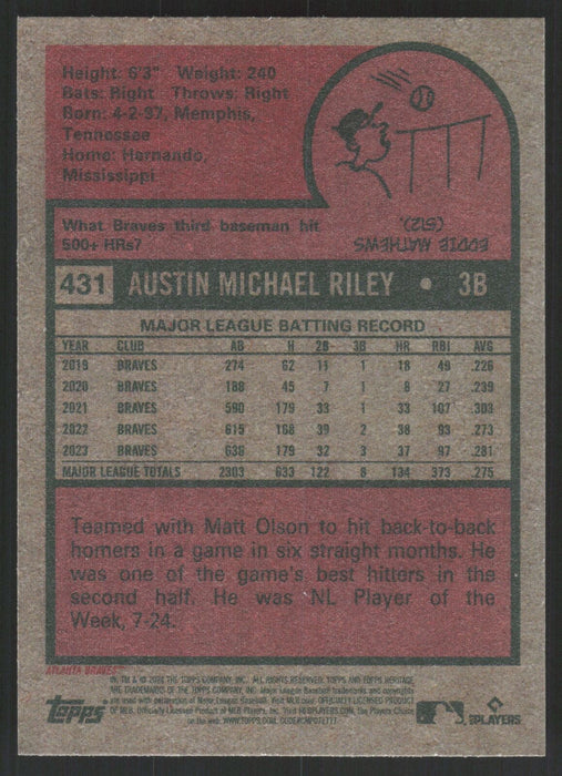 2024 Topps Heritage #431 Austin Riley