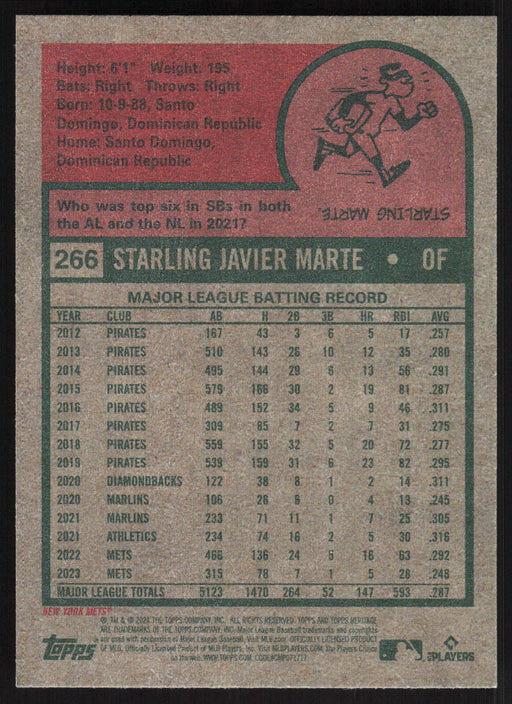 2024 Topps Heritage #266 Starling Marte Base