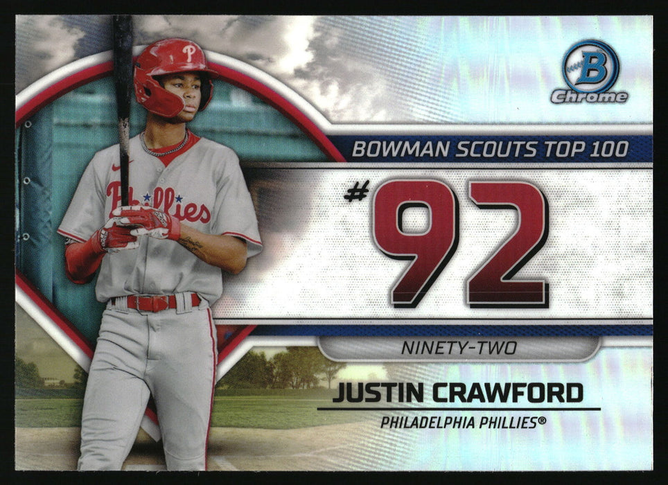 2023 Bowman #BTP-92 Justin Crawford Bowman Scouts Top 100