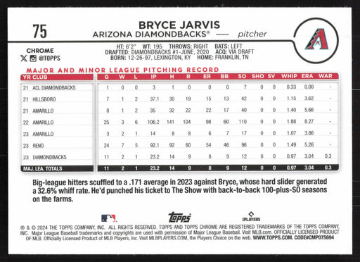 2024 Topps Chrome #75 Bryce Jarvis