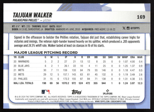 2024 Topps Big League #169 Taijuan Walker