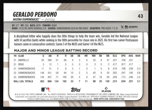 2024 Topps Big League #43 Geraldo Perdomo