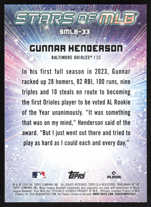 2024 Topps #SMLB-33 Gunnar Henderson Stars of MLB