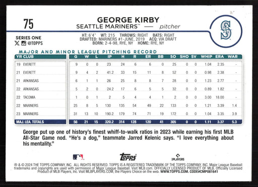 2024 Topps #75 George Kirby Holiday