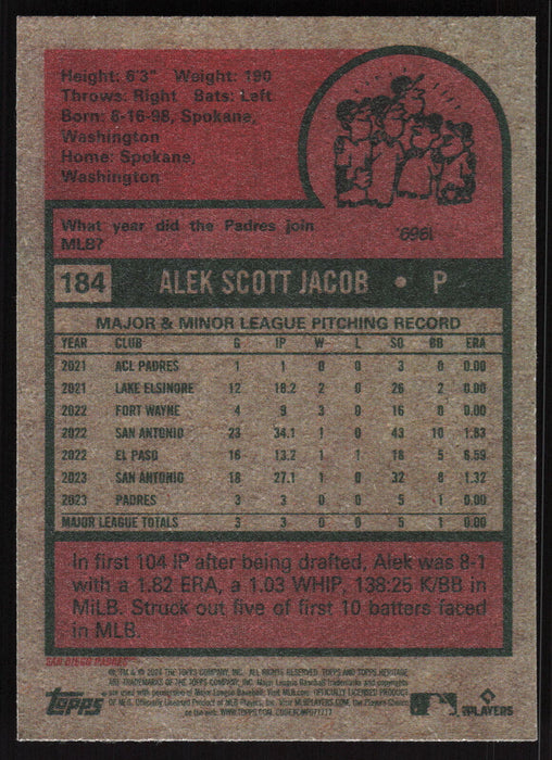 2024 Topps Heritage #184 Alek Jacob Base