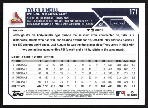 2023 Topps Chrome #171 Tyler O'Neill Refractor