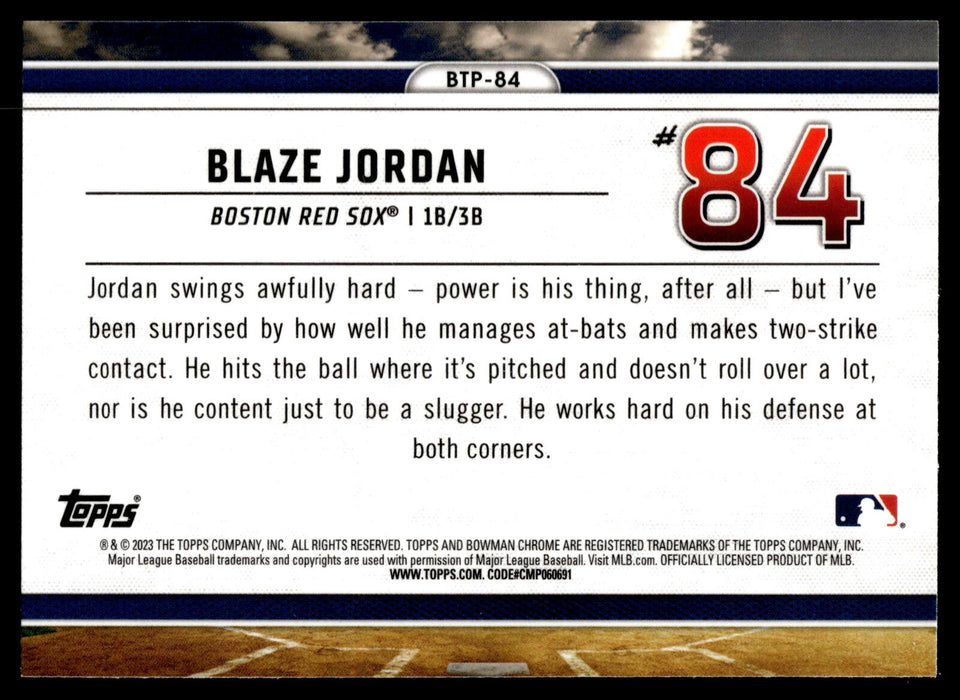 2023 Bowman #BTP-84 Blaze Jordan Bowman Scouts Top 100