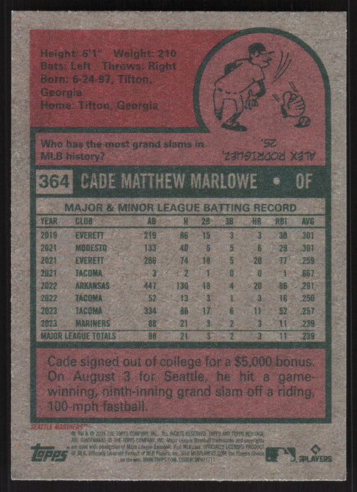 2024 Topps Heritage #364 Cade Marlowe