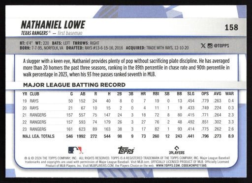 2024 Topps Big League #158 Nathaniel Lowe