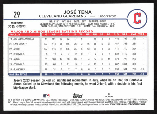 2024 Topps Chrome #29 José Tena