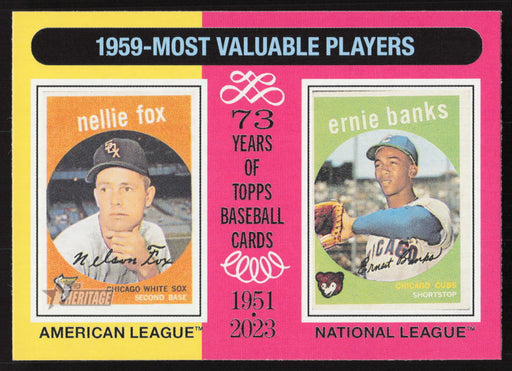 2024 Topps Heritage #191 1959 MVPs (Nellie Fox / Ernie Banks)