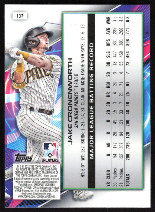 2022 Topps Chrome Cosmic #137 Jake Cronenworth