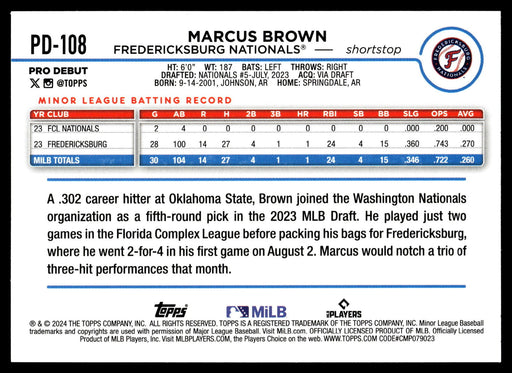 2024 Topps Pro Debut #PD-108 Marcus Brown