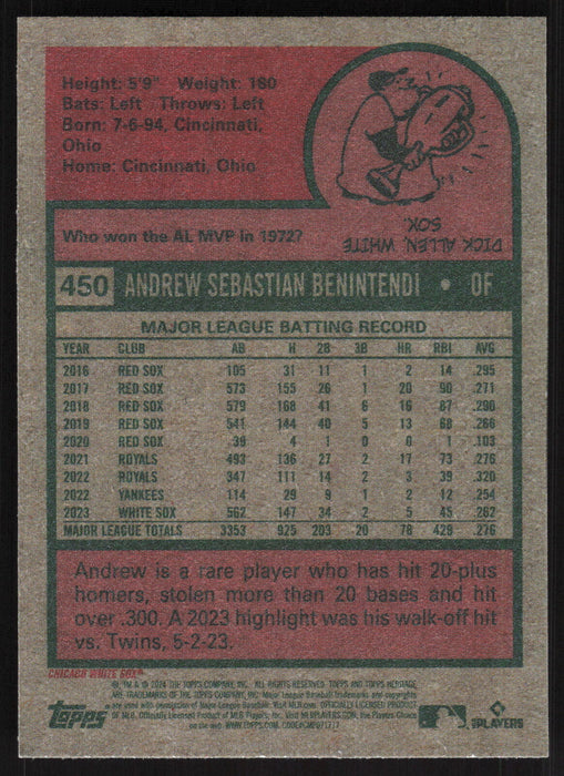 2024 Topps Heritage #450 Andrew Benintendi Base