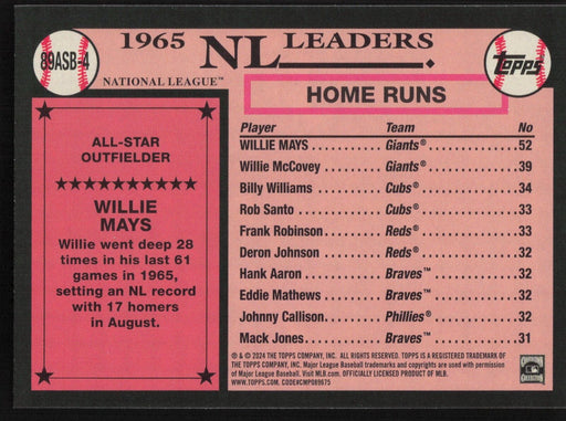 2024 Topps #89ASB-4 Willie Mays 1989 Topps Baseball All-Stars Foil