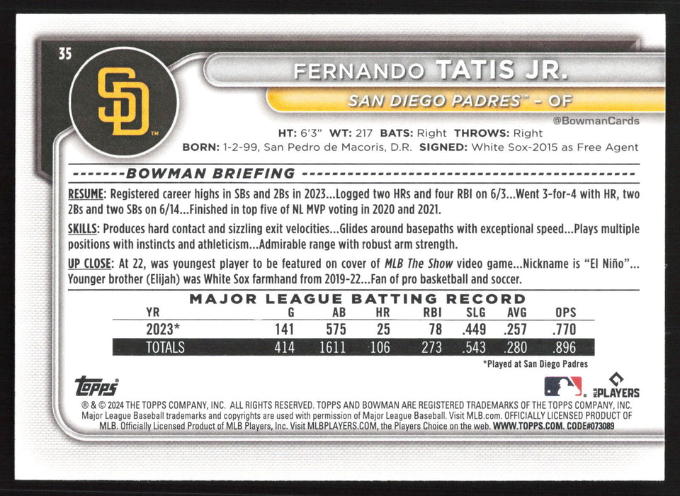 2024 Bowman #35 Fernando Tatis Jr.