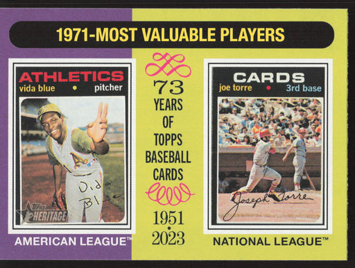 2024 Topps Heritage #193 1971 MVPs (Vida Blue / Joe Torre)