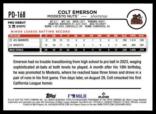 2024 Topps Pro Debut #PD-168 Colt Emerson