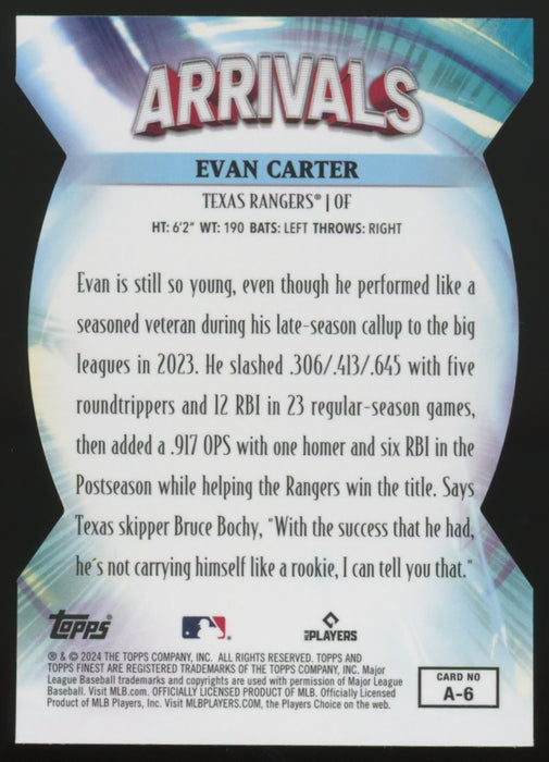 2024 Topps Finest #A-6 Evan Carter Arrivals