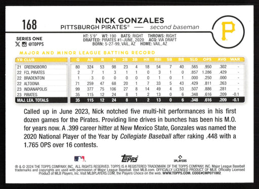 2024 Topps #168 Nick Gonzales