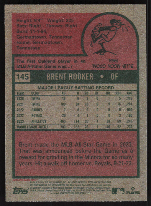 2024 Topps Heritage #145 Brent Rooker Base