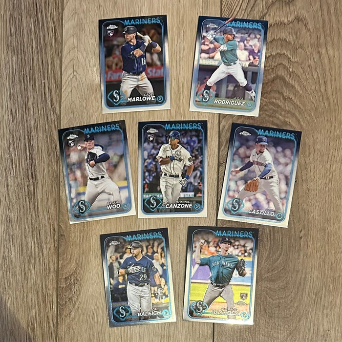 2024 Topps Chrome Seattle Mariners Lot Rodriguez Marlowe Canzone Woo Castillo