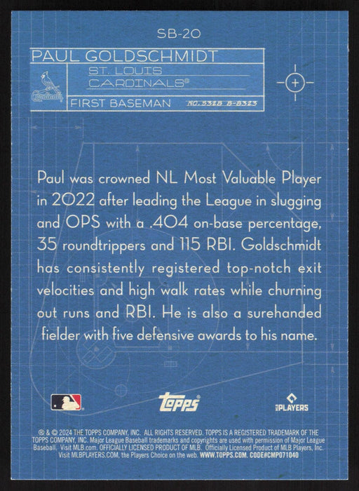 2024 Topps #SB-20 Paul Goldschmidt Superstar Blueprint