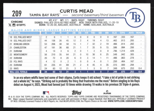 2024 Topps Chrome #209 Curtis Mead