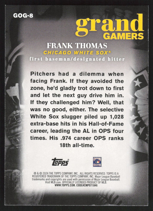 2024 Topps #GOG-8 Frank Thomas Grand Gamers