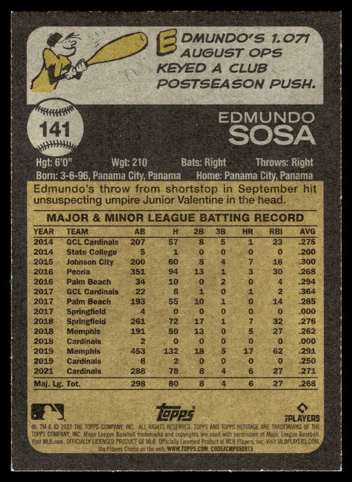 2022 Topps Heritage #141 Edmundo Sosa