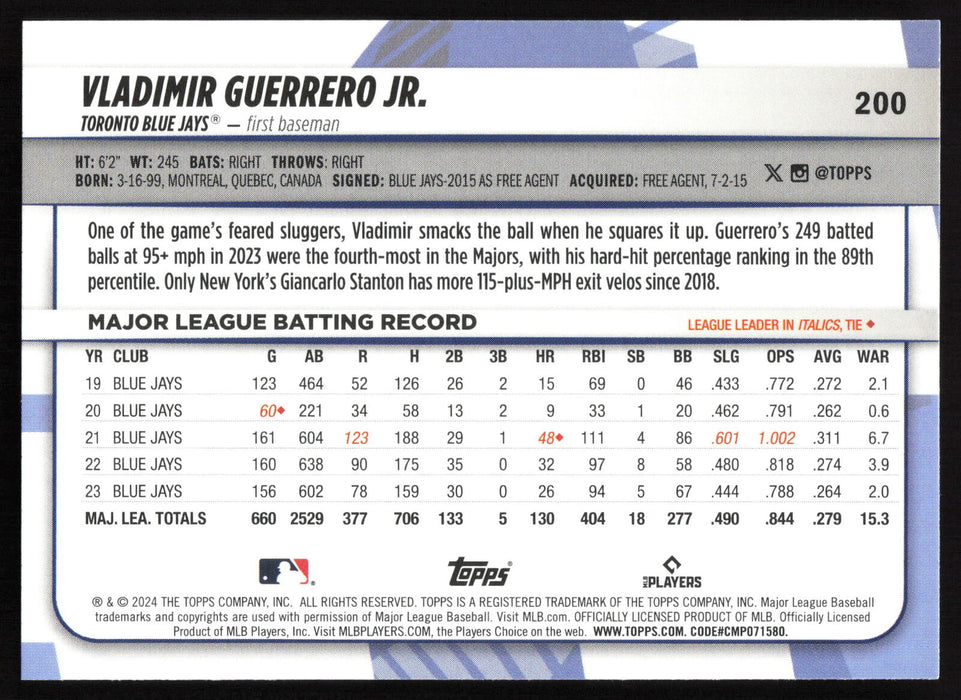 2024 Topps Big League #200 Vladimir Guerrero Jr.