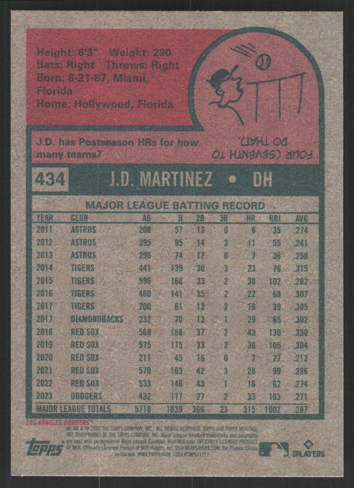 2024 Topps Heritage #434 J.D. Martinez