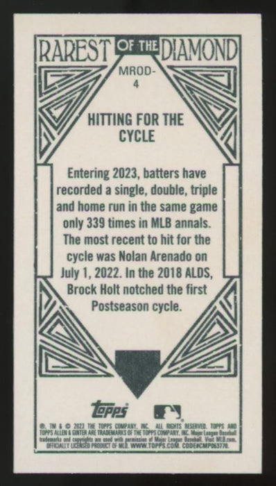 2023 Topps Allen & Ginter #MROD-4 Hitting for the Cycle