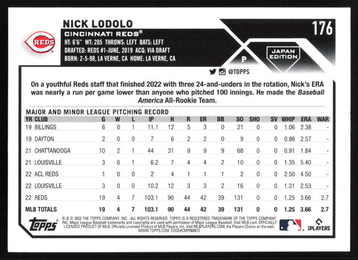 2023 Topps Japan Edition #176 Nick Lodolo