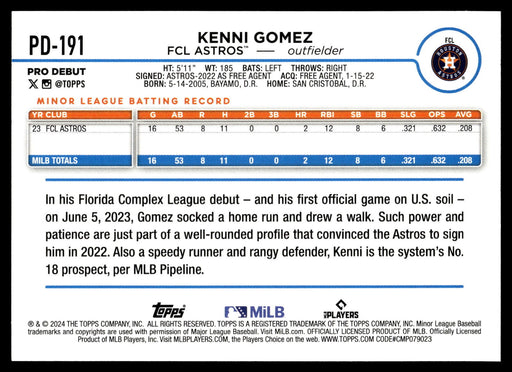 2024 Topps Pro Debut #PD-191 Kenni Gomez