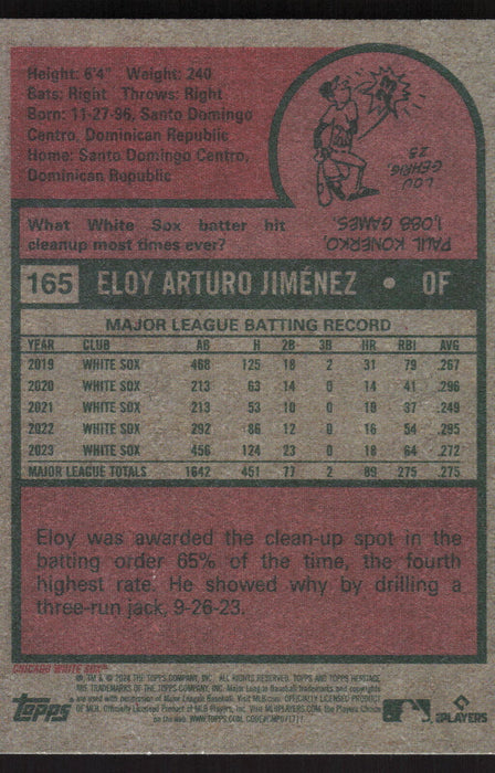 2024 Topps Heritage #165 Eloy Jiménez Base