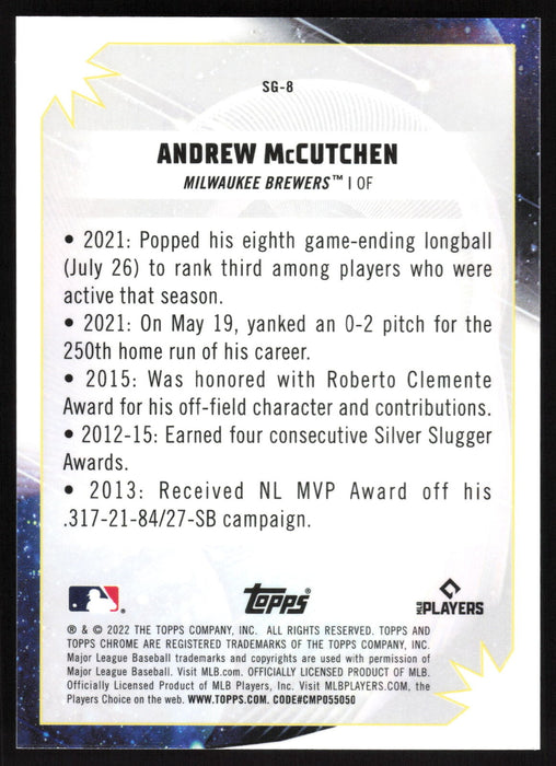 2022 Topps Chrome Cosmic #SG-8 Andrew McCutchen Star Gaze